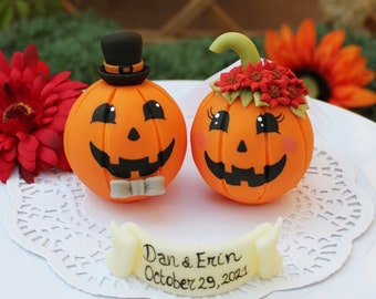 Adorno de calabaza para tarta de bodas, decoración gótica para tarta de Halloween, adornos divertidos y bonitos para tartas, adorno rústico y caprichoso para tarta de otoño.