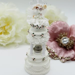 Miniatur Hochzeitstorte, Eltern Jahrestag, Jahrestag Geschenk für Männer, Vintage Brücke Kuchen Miniatur, Mini Kuchen, Sammlerstücke