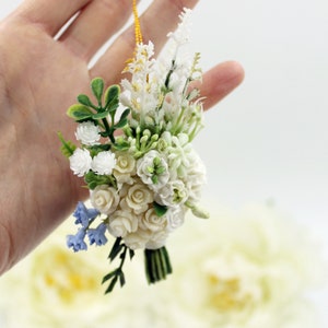 Strauß Replik Ornament, Miniatur Blumenstrauß, Geburtstagsgeschenk 1. Jahrestag, frisch verheiratet Geschenk für paar, Miniatur Rosen, Frau