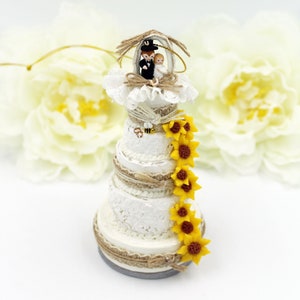 Wedding cake ornament, cake replica, 1st anniversary gift for husband for wife birthday, miniature wedding cake, anniversary present