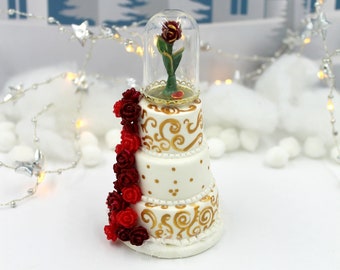 Cake ornament, wedding cake replica miniature, custom tree ornament, miniatures Christmas ornaments, miniature cake, anniversary gift