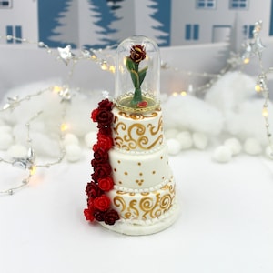 Cake ornament, wedding cake replica miniature, custom tree ornament, miniatures Christmas ornaments, miniature cake, anniversary gift