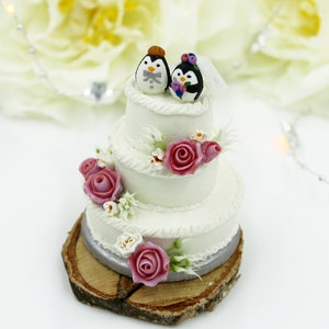Replica wedding cake ornament, mini cake keepsake ornament, 1st anniversary couples gift, wife birthday gift, wedding anniversary present