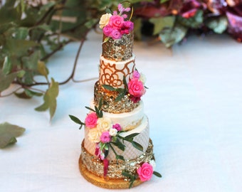 Ornement de réplique de gâteau de mariage, nourriture miniature, cadeau de Noël de premier anniversaire pour les couples, mini gâteau de mariage, cadeau personnalisé pour mari et femme