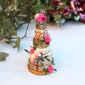Wedding cake replica ornament, miniature food, first anniversary Christmas gift for couples, mini wedding cake, custom gift for husband wife