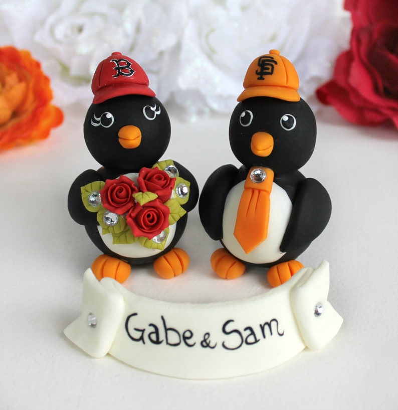 Baseball wedding cake topper sport wedding penguin custom Baseball wedding cake topper sport wedding penguin custom