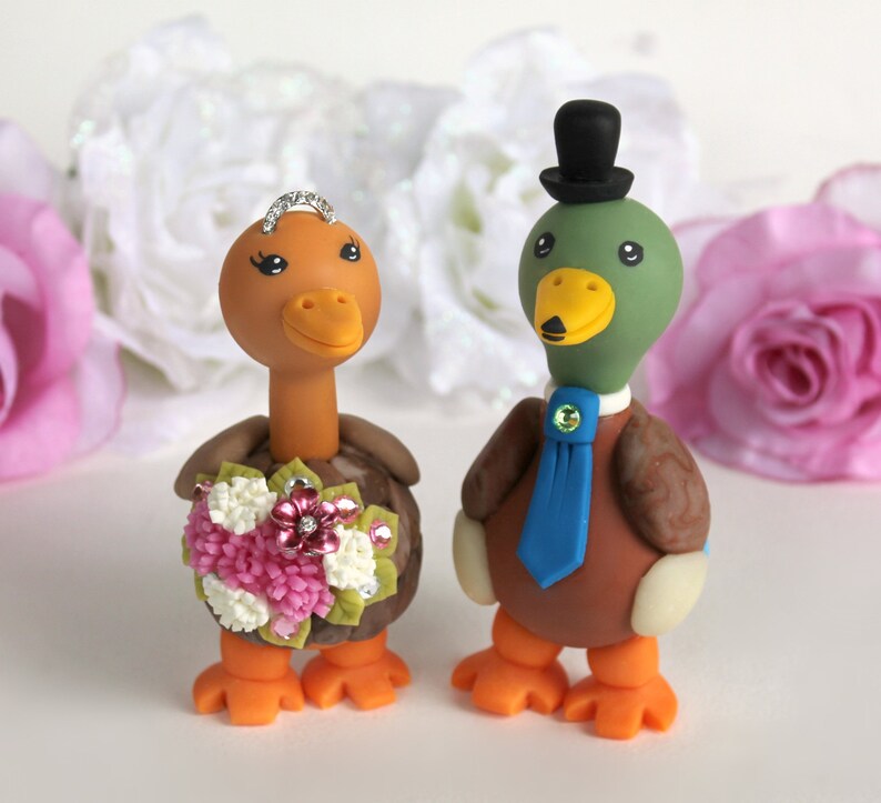 Rustic Wedding Cake Topper Duck Cake Topper Custom Love Bird Etsy