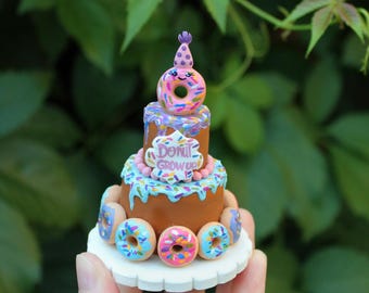 First birthday cake replica miniature custom ornament, personalized gift for new mom dad, birthday keepsake, mothers fathers day gift