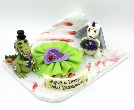 Bride And Groom Halloween Wedding Topper P145 Frog Studio Home