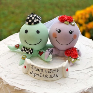 Octopus wedding squid tattoo cake topper, rockabilly wedding, under the sea beach ocean wedding cake topper, funny wedding cake topper