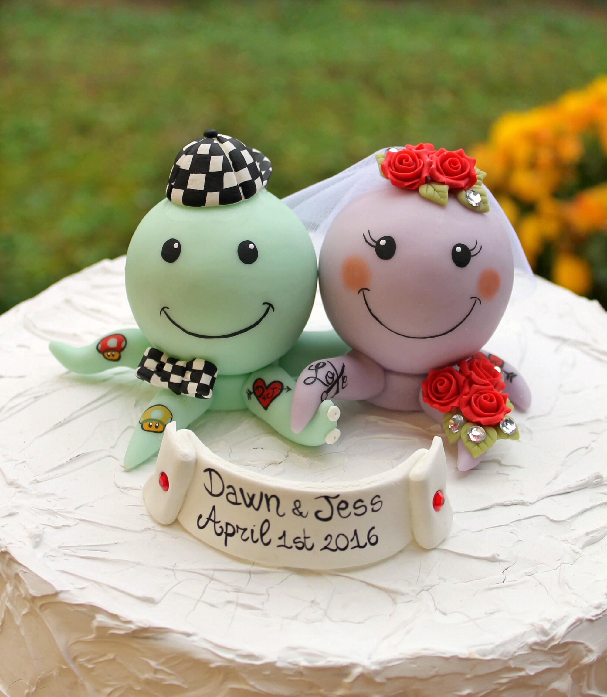 Axolotl Wedding Cake Topper,bride and Groom Cake Topper,handmade Couple  Cake Topper,custom Wedding Cake Topper,birthday Cake Topper 