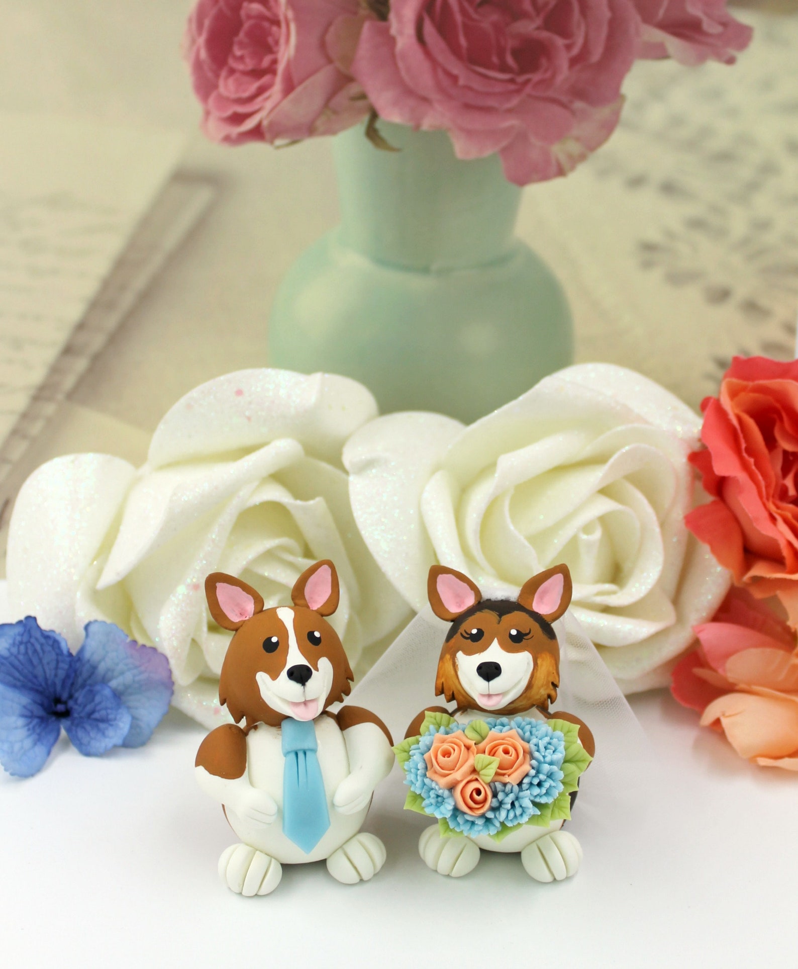 Wedding Cake Topper With Dog Wedding Topper Unique Pet Etsy