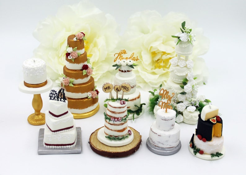 Réplique de gâteau de mariage, réplique de mini gâteau, couples personnalisés mariés ensemble ornement de gâteau de mariage de Noël, cadeau du premier anniversaire image 10