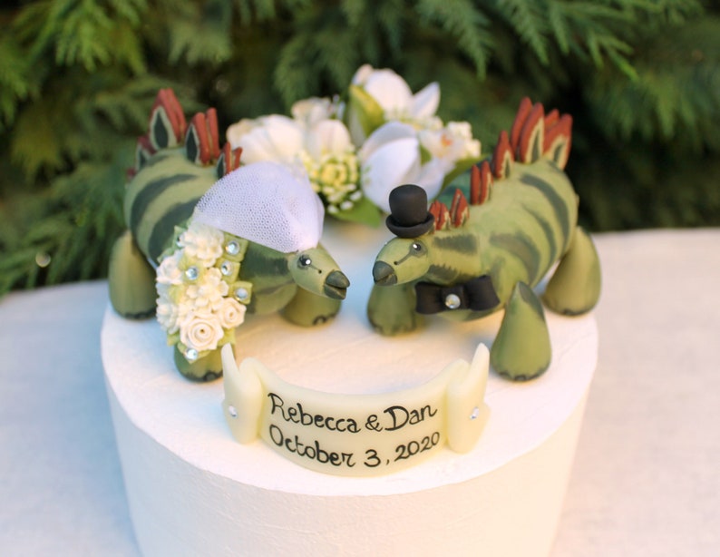 Dinosaur Wedding Unique Cake Topper Animal Custom Rustic Etsy