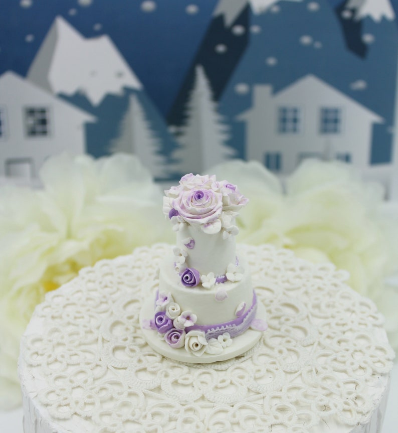Wedding cake replica, mini cake replica, couples custom married together Christmas wedding cake ornament, first anniversary gift imagem 9