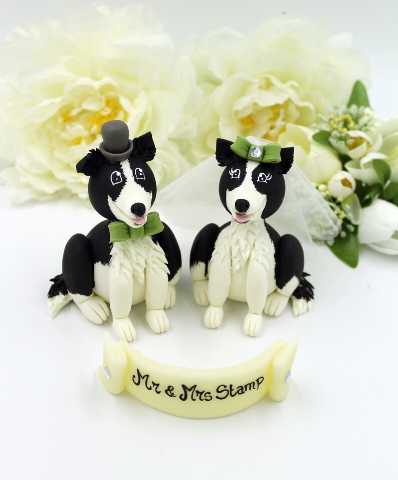 Personalized Dog Wedding Cake Topper With Custom Pet Animal Clay ...