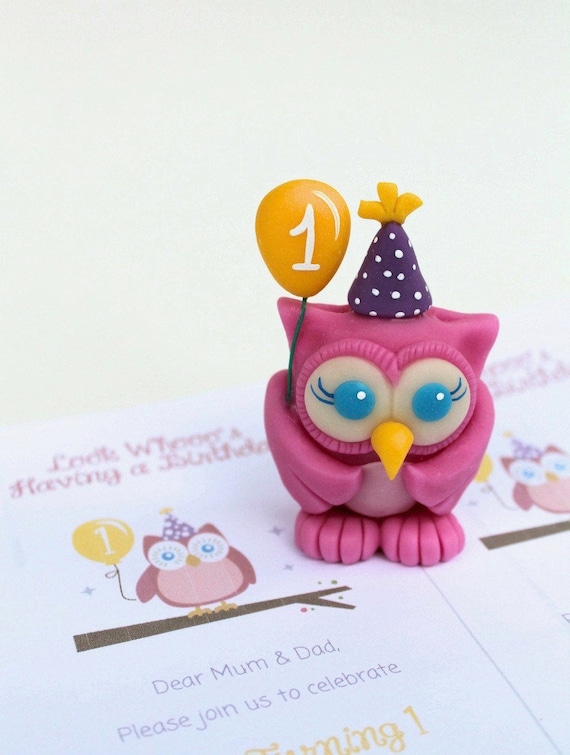 Baby S First Birthday Cake Topper Baby Owl Cake Topper Etsy