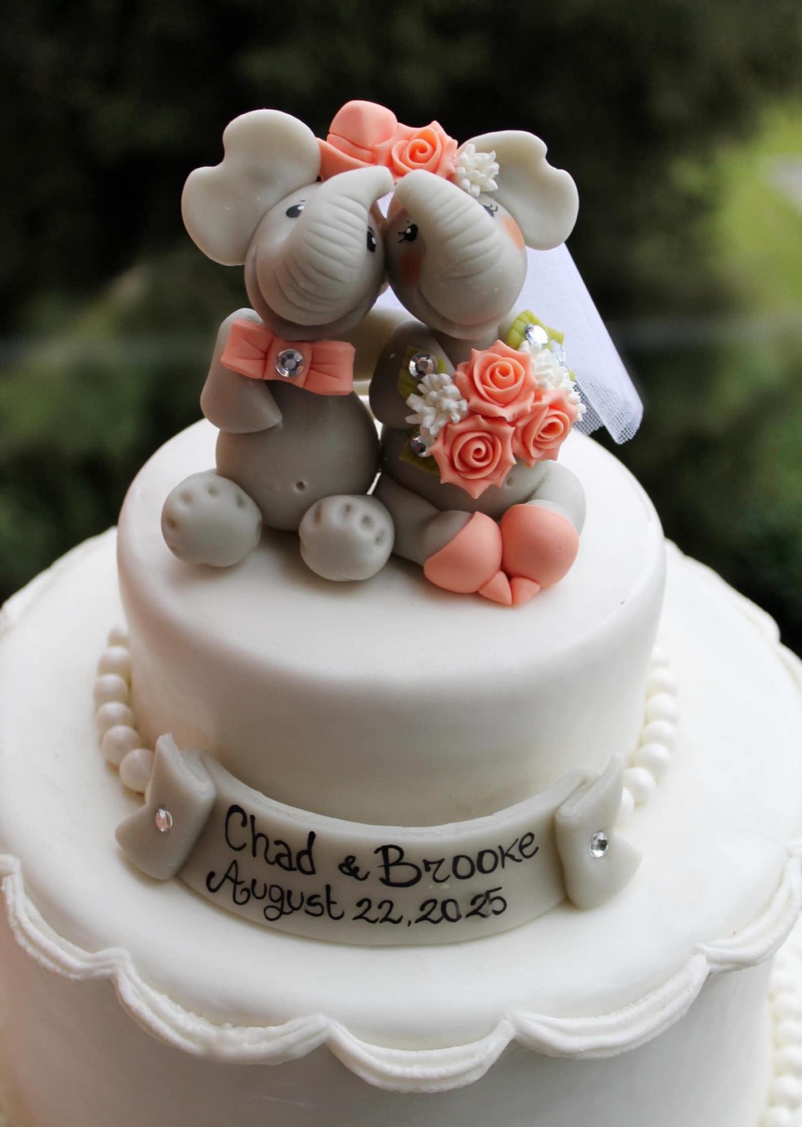 Custom Elephant Wedding Cake Topper, Safari Animal Bride Groom ...