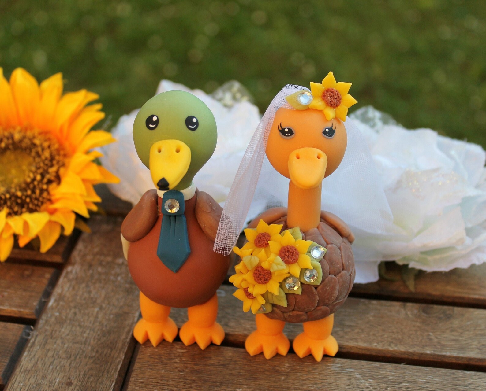 Rustic Wedding Cake Topper Duck Cake Topper Custom Love Bird Etsy