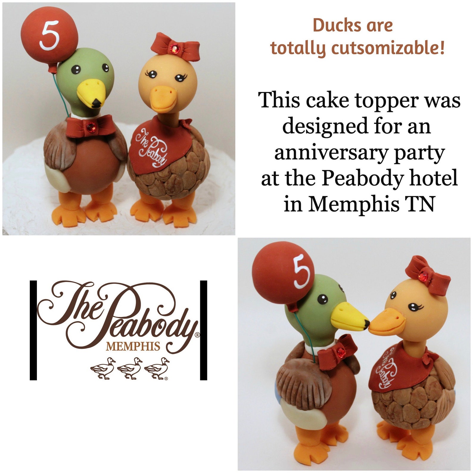 Rustic Wedding Cake Topper Duck Cake Topper Custom Love Bird Etsy