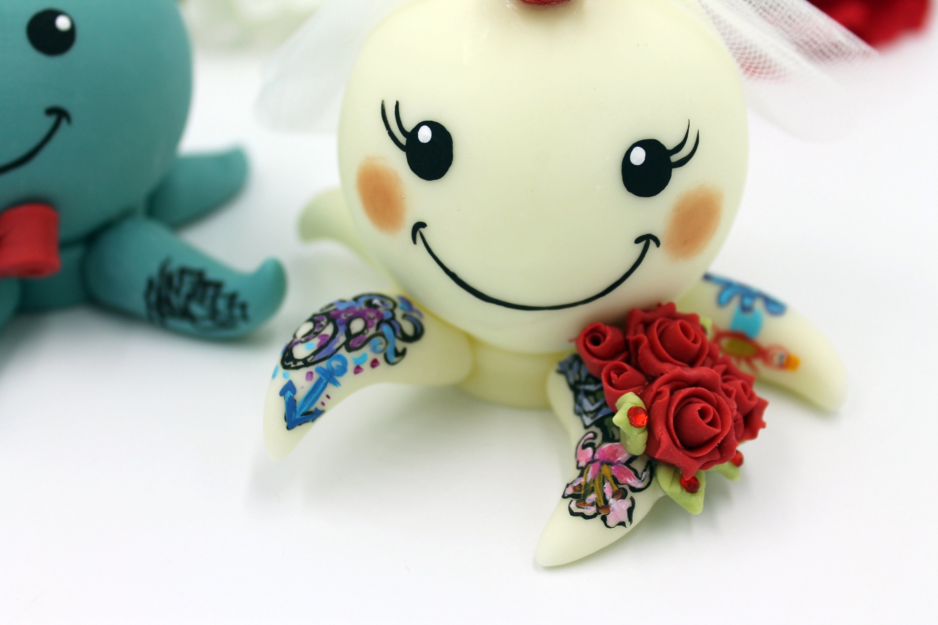 Octopus Wedding Cake Topper Figurines, Tattooed Rockabilly Alternative ...