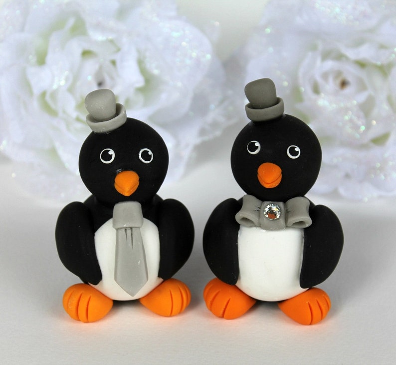 Same Sex Penguin Wedding Cake Topper Groom And Groom Etsy