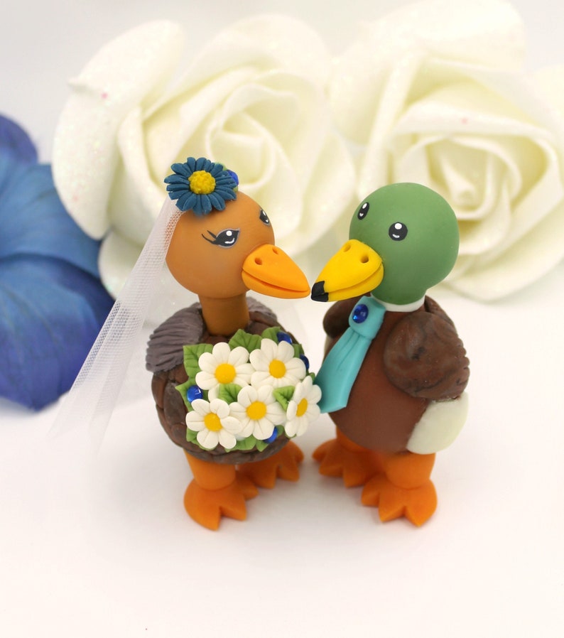 Rustic Wedding Cake Topper Duck Cake Topper Custom Love Bird Etsy