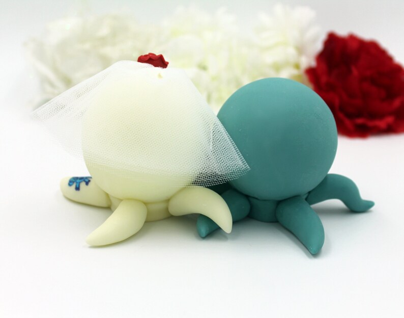 Octopus Wedding Cake Topper Figurines, Tattooed Rockabilly Alternative ...