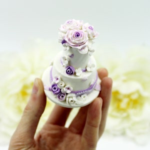 Wedding cake replica, mini cake replica, couples custom married together Christmas wedding cake ornament, first anniversary gift imagem 3