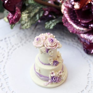 Wedding cake replica, mini cake replica, couples custom married together Christmas wedding cake ornament, first anniversary gift image 7