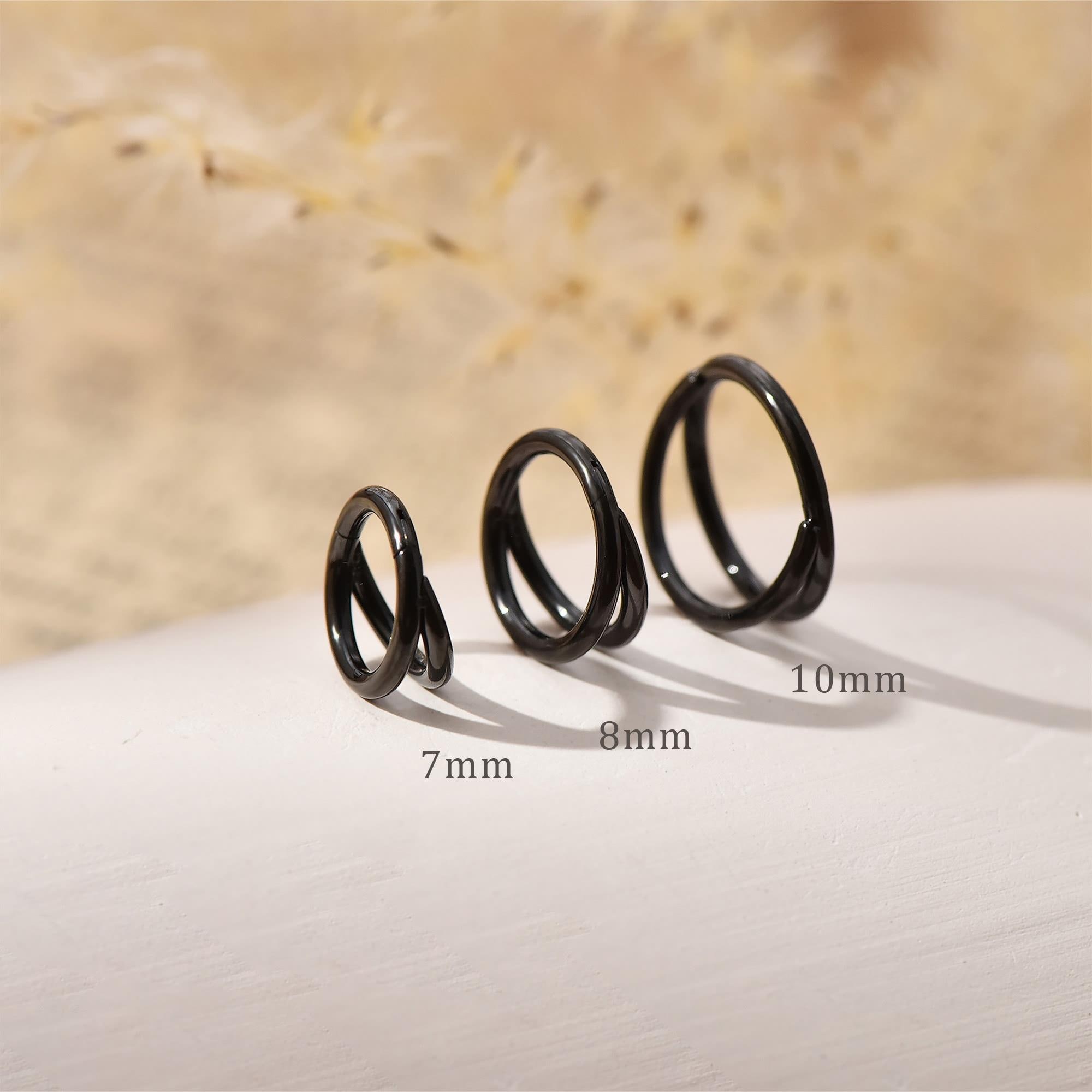 Huggie Hoop Earrings 16g Black - Etsy UK