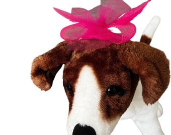 Fuchsia Kentucky Derby Dog Hat, Fascinator, Dog Clothing, Dog Costume. Dog Accessory. Ships within 24 hours.