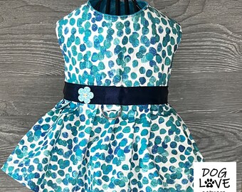 Dog dress, Kentucky Derby, Easter,  harness D-ring. Available in multiple sizes.