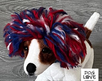 Patriotic/4th of July Dog wig/hair. Costume. Pet wig.