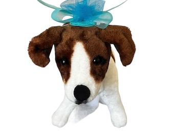 Turquoise Kentucky Derby Dog Hat, Fascinator, Dog Clothing, Dog Costume. Dog Accessory. Ships within 24 hours.