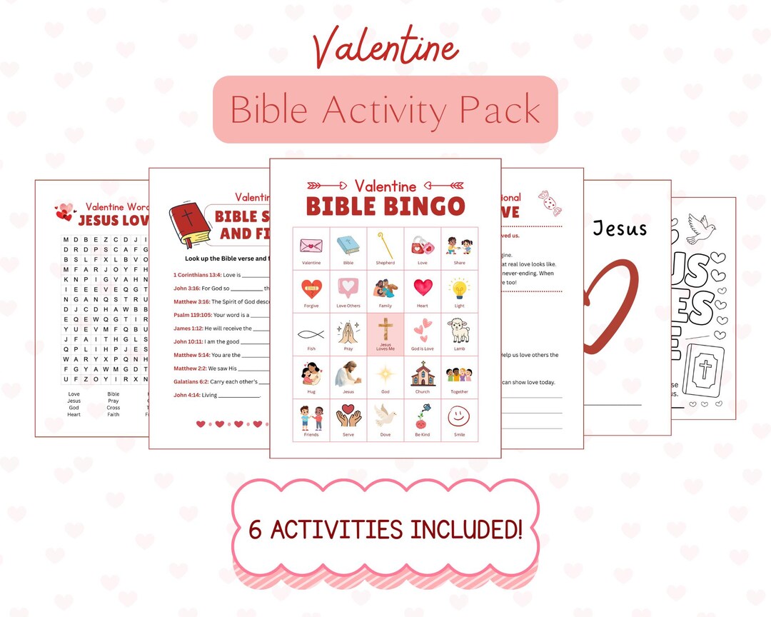 Christian Valentine Activity Pack | Bible Bingo + Devotional + Games ...