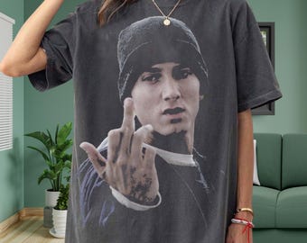 T-shirt grafica ispirata a Eminem / T-shirt streetwear rap vintage / Comfort Colors 1717 / Maglietta hip hop oversize