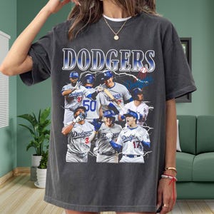 Vintage Los Angeles Dodgers-inspirerad t-shirt – Retro LA Baseball-tröja med grafisk design i Comfort Colors 1717