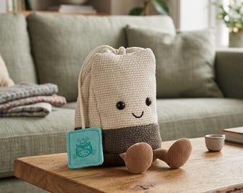 Peluche a forma di bustina di tè Jellycat Amuseables, accogliente decorazione Kawaii, morbido regalo