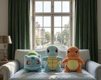 Set di 3 peluche Pokémon iniziali di Kanto