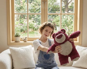 Grande orsetto profumato Lotso Bear Pixar Toy Story Disney Store autentico peluche Lots-o'-Huggin Bear fragole morbido giocattolo animale imbottito rosa