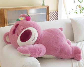 Orsetto di peluche Lotso, profumato alla fragola, morbido peluche rosa, regalo ispirato alla Disney.