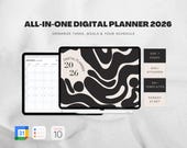 All in one planner | 2026 planner | Hyperlinked planner | Daily planner, weekly planner, monthly planner, iPad planner, GoodNotes planner