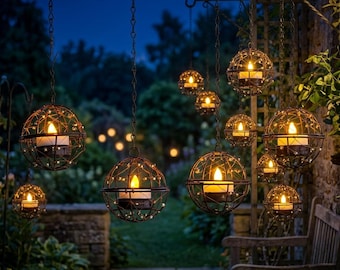 Waterproof Solar Light Hanging Lanterns,Waterproof Outdoor Decorative Hanging Lights for Garden,Patio,Outdoor Solar Lights for Yard decor