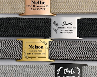 Placa de identificación silenciosa personalizada para perro, de acero inoxidable, deslizante