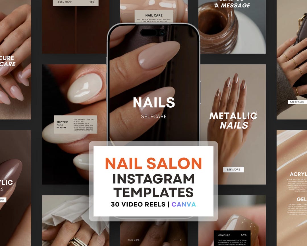 Nail Salon Instagram Reels Templates Canva Editable Nail Tech Video ...