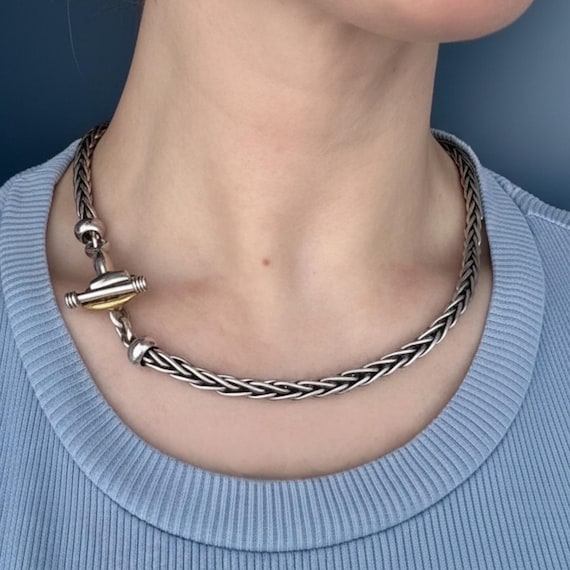 Vintage Chunky Solid Sterling Silver Snaffle Bit … - image 12