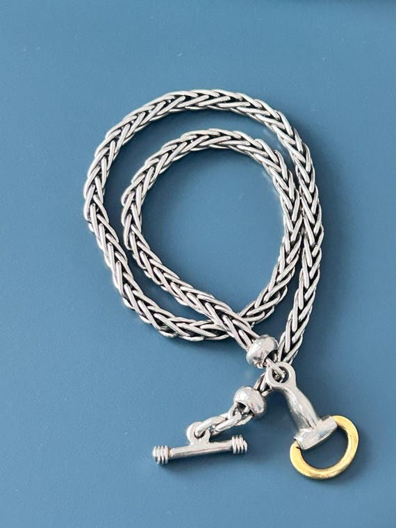 Vintage Chunky Solid Sterling Silver Snaffle Bit … - image 2