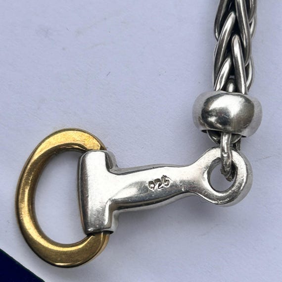 Vintage Chunky Solid Sterling Silver Snaffle Bit … - image 8