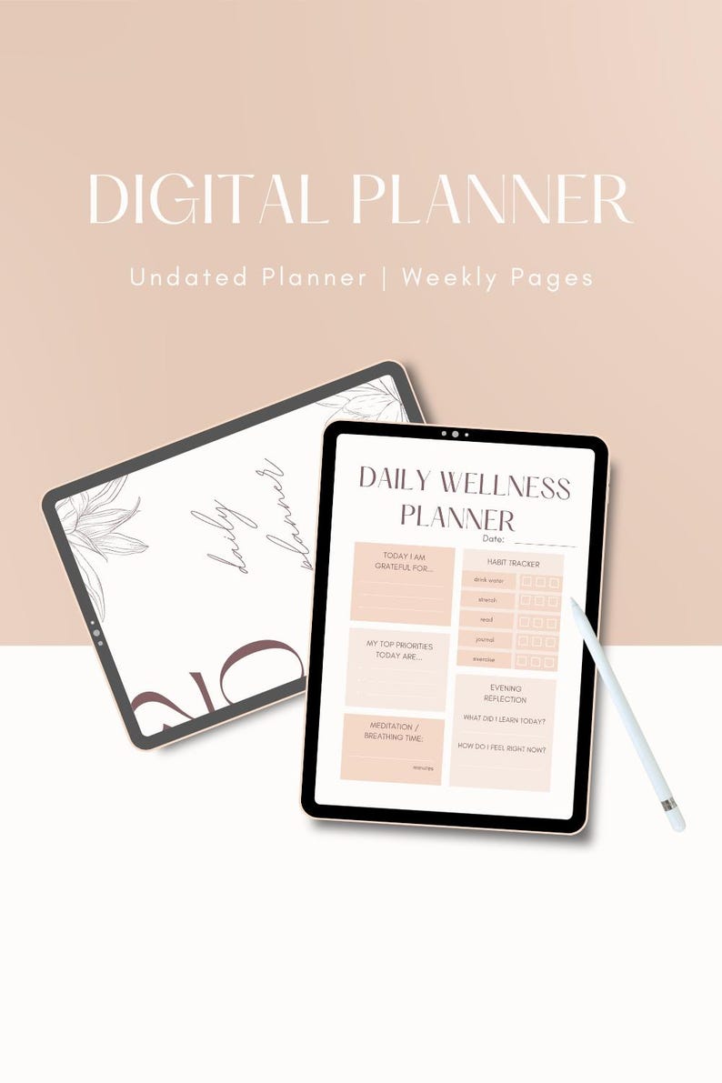 Daily Wellness Planner Printable Self Care Journal Mindfulness & Habit ...